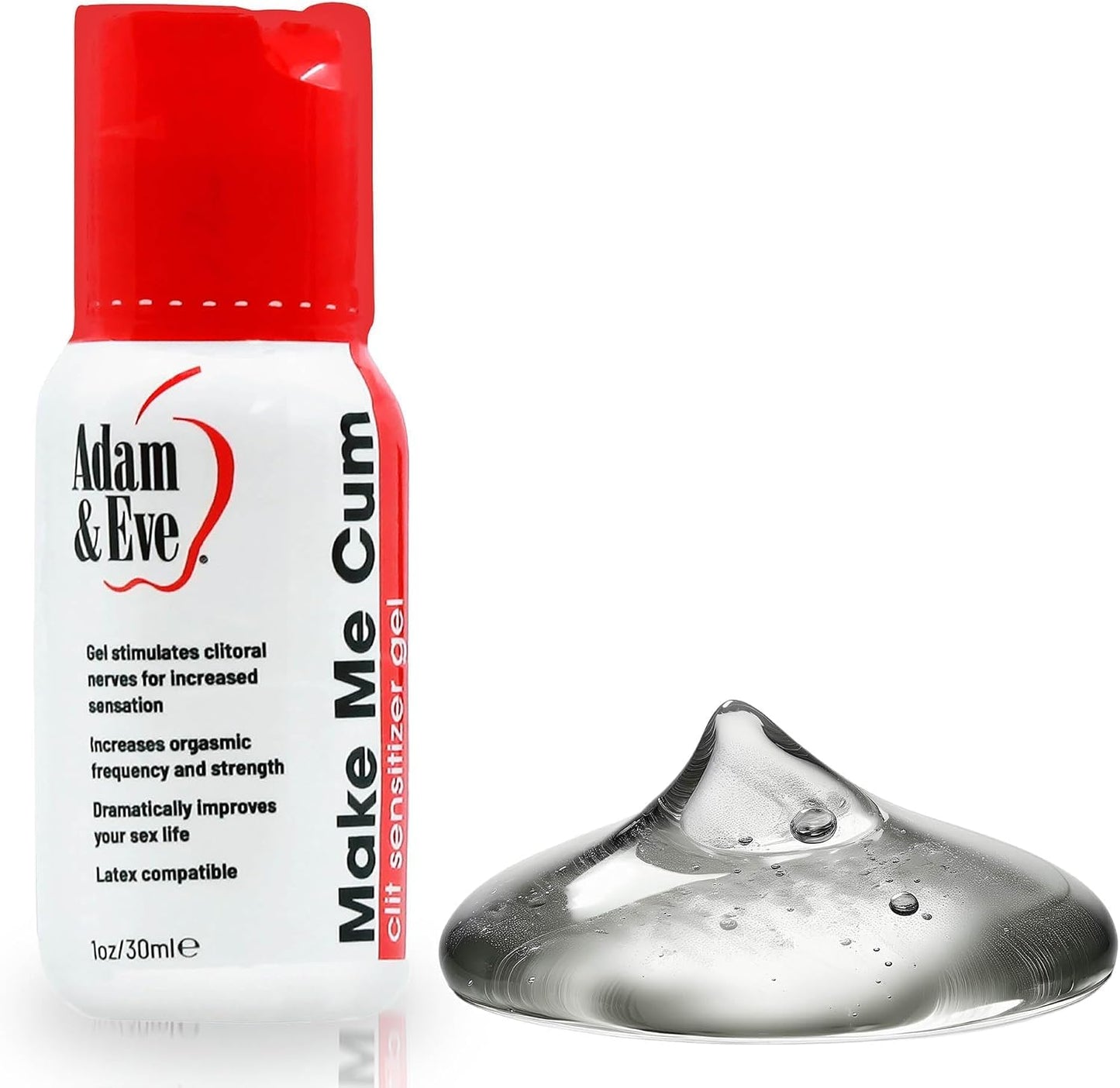 Adam &amp;amp; Eve Make Me Cum Water Based Clitoral Sensitizer Clear Gel - Personal Sexual Lubricant for Women - Increases Sensitivity for Stronger Orgasm - Lube for Sex and Masturbation - Clear 1 oz.